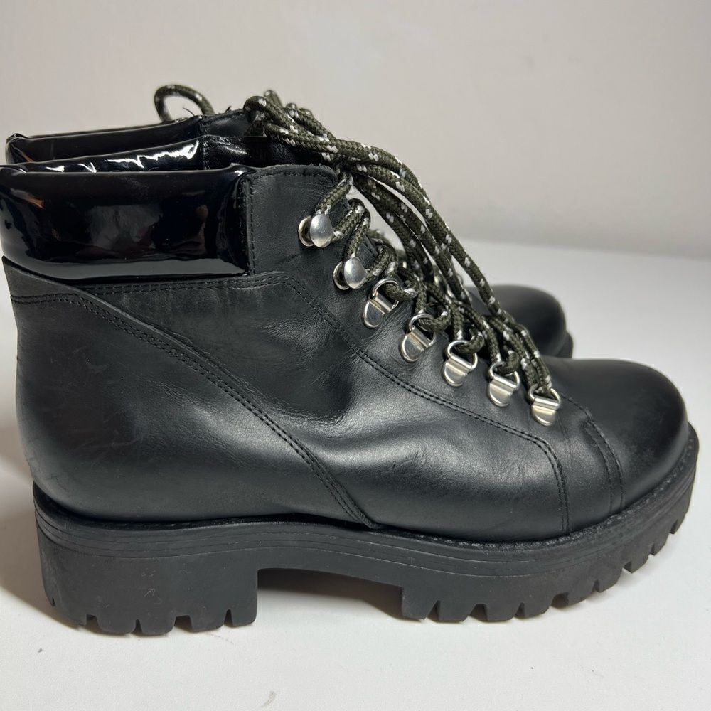 Urban Outfitters Leather Ankle Boots  Black Lace up Size 6